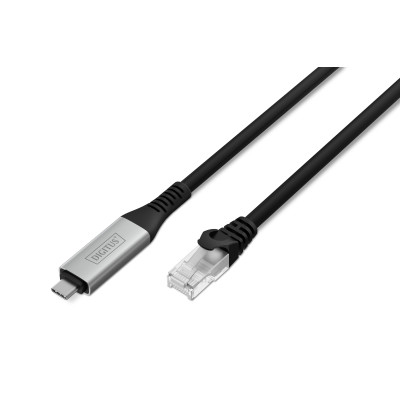 Кабель DIGITUS Ethernet USB-C - RJ45 CAT 6A S/FTP, 1 Gbit/s, 3m, LSZH