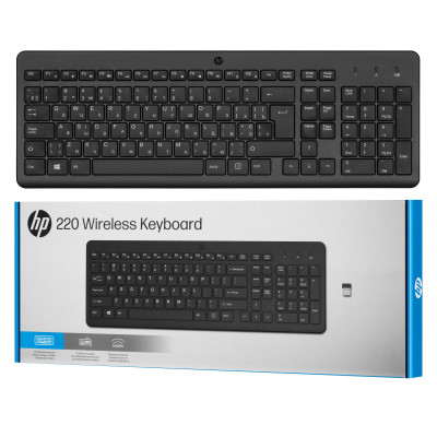 Клавіатура мембранна HP 220, 104key, WL, EN/UK, чорний Клавіатура мембранна HP 220, 104key, WL, EN/UK, чорний