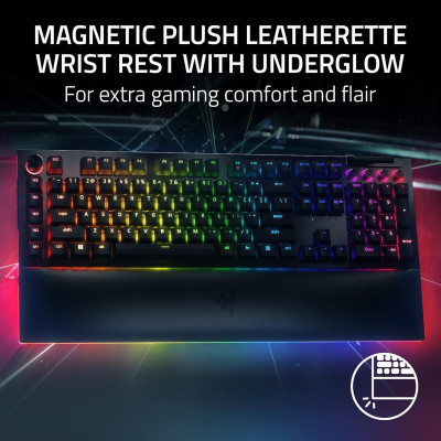 Клавіатура механічна Razer BlackWidow V4 Pro 104key, Yellow Switch, USB-A, EN, RGB, чорний