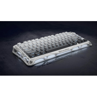 Клавіатура механічна GravaStar Mercury K1 80keys, GravaStar x Kailh Cheery Pink, EN, BT/WL/USB, білий Клавіатура механічна GravaStar Mercury K1 80keys, GravaStar x Kailh Cheery Pink, EN, BT/WL/USB, білий