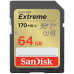 Карта пам'яті SanDisk SD   64GB C10 UHS-I U3 R170/W80MB/s Extreme V30