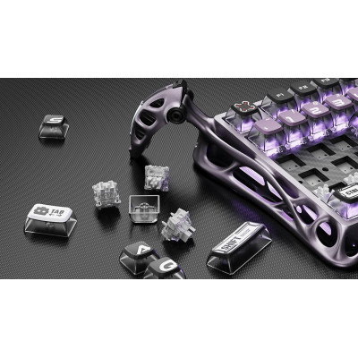 Клавіатура магнітна GravaStar Mercury V75 Pro 80keys, GravaStar x Gateron Jade Gaming, USB-A, 8k, RGB, Iron Purple