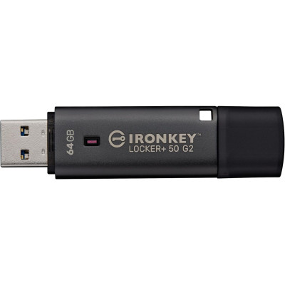 Накопичувач Kingston   64GB USB 3.2 Type-A Gen1 IronKey Locker+ 50 G2