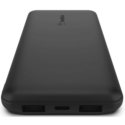 Акумулятор портативний літій-іонний Power Bank Belkin 10000мА·год, 15Вт, 2хUSB-A/USB-C, чорний Акумулятор портативний літій-іонний Power Bank Belkin 10000мА·год, 15Вт, 2хUSB-A/USB-C, чорний