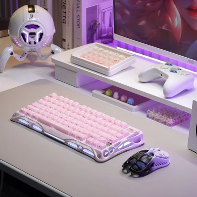Клавіатура механічна GravaStar Mercury K1 80keys, GravaStar x Kailh Cheery Pink, EN, BT/WL/USB, Sakura Pink Клавіатура механічна GravaStar Mercury K1 80keys, GravaStar x Kailh Cheery Pink, EN, BT/WL/USB, Sakura Pink
