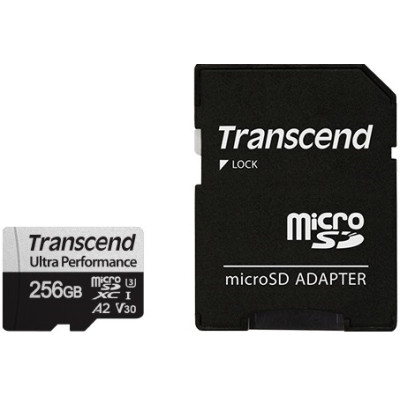 Карта пам'яті Transcend microSD 256GB C10 UHS-I U3 A2 R160/W125MB/s + SD Карта пам'яті Transcend microSD 256GB C10 UHS-I U3 A2 R160/W125MB/s + SD