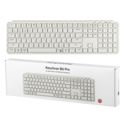 Клавіатура мембрана Keychron B6 Pro, USB/WL/BT, ivory white Клавіатура мембрана Keychron B6 Pro, USB/WL/BT, ivory white