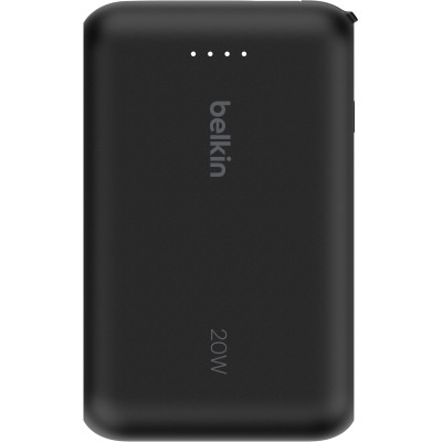 Акумулятор портативний літій-іонний Power Bank Belkin 10000мА·год, 20Вт, з інтегрованим кабелем USB-C, чорний Акумулятор портативний літій-іонний Power Bank Belkin 10000мА·год, 20Вт, з інтегрованим кабелем USB-C, чорний