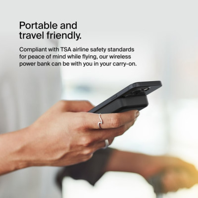 Акумулятор портативний літій-іонний Power Bank Belkin 10000мА·год, 15Вт, Magnetic Qi2, чорний