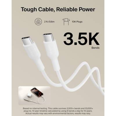 Акумулятор портативний літій-іонний Power Bank Belkin 5000мА·год, 15Вт/Qi2 7.5Вт, Slim Magnetic Ring, пісочний