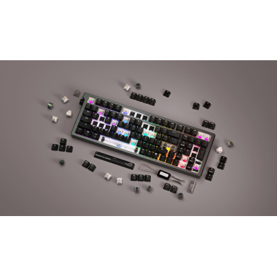 Клавіатура механічна ASUS ROG Strix Morph 96, 99key, NX Snow V2, USB-A/WL/BT, EN/UK, RGB, чорний