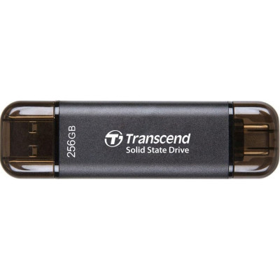 Портативний SSD Transcend  256GB USB 3.1 Gen 2 Type-A + Type-C ESD310 Чорний