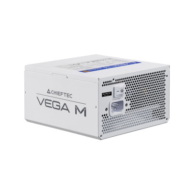 Блок живлення CHIEFTEC Vega M  (850W), >90%, 80+ Gold, 135мм FDB, 1xMB 24pin(20+4), 2xCPU 8pin(4+4), 3xMolex, 6xSATA, 4xPCIe 8pin(6+2), 1xPCIe GEN5 16pin, Fully Modular, White