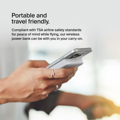 Акумулятор портативний літій-іонний Power Bank Belkin 8000мА·год, 15Вт, Magnetic Qi2, білий