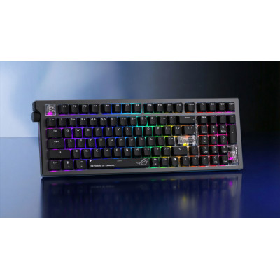 Клавіатура механічна ASUS ROG Strix Morph 96, 99key, NX Snow V2, USB-A/WL/BT, EN/UK, RGB, чорний