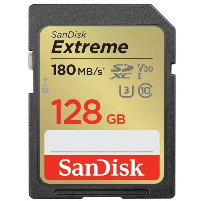 Карта пам'яті SanDisk SD 128GB C10 UHS-I U3 R180/W90MB/s Extreme V30 Карта пам'яті SanDisk SD 128GB C10 UHS-I U3 R180/W90MB/s Extreme V30
