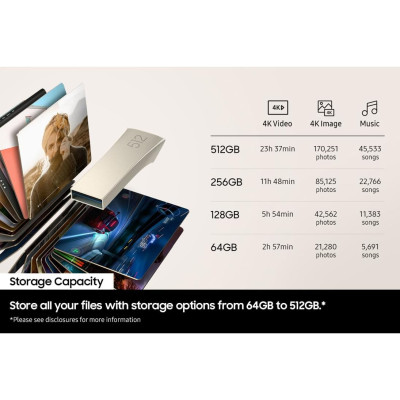 Накопичувач Samsung 512GB USB 3.1 Type-A Bar Plus Сірий