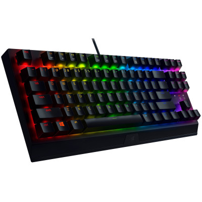 Клавіатура механічна Razer BlackWidow V3 TKL 87key, Green Switch, USB-A, EN/RU, RGB, чорний
