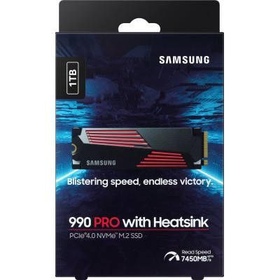 Накопичувач SSD Samsung M.2 1TB PCIe 4.0 990PRO + радіатор Накопичувач SSD Samsung M.2 1TB PCIe 4.0 990PRO + радіатор