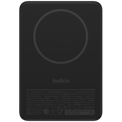 Акумулятор портативний літій-іонний Power Bank Belkin 10000мА·год, 30Вт PD/Qi2 15Вт, Magnetic Kickstand, чорний