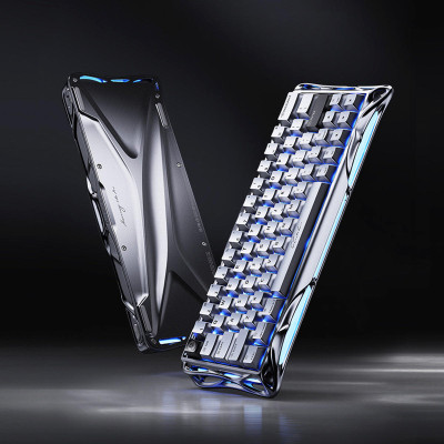 Клавіатура магнітна GravaStar Mercury V60 Pro 60keys, GravaStar Blackcore, USB-A, 8k, RGB, Chrome Silver