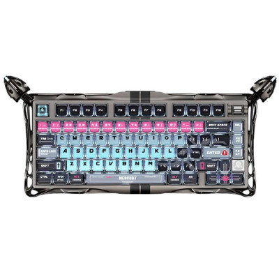 Клавіатура магнітна GravaStar Mercury V75 Pro 80keys, Magnetic Jade Gaming, 8K, USB-A, RGB, Cyberpunk