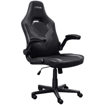 Крісло Trust GXT703 Riye, ПУ шкіра, Foldable Armrests, чорний