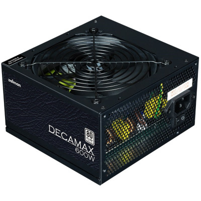 Блок живлення Zalman Decamax  (600W) 85%, 80 Plus, 120мм, 1xMB 24pin(20+4), 1xCPU 8pin(4+4), 3xMolex, 6xSATA, 2xPCIe 8pin(6+2)