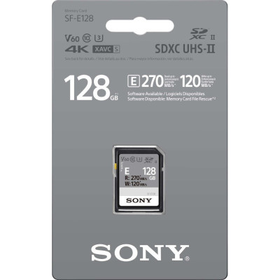 Карта пам'яті Sony SDXC 128GB C10 UHS-II U3 V60 R270/W100MB/s Entry Карта пам'яті Sony SDXC 128GB C10 UHS-II U3 V60 R270/W100MB/s Entry