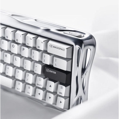 Клавіатура магнітна GravaStar Mercury V60 Pro 60keys, GravaStar Blackcore, USB-A, 8k, RGB, Chrome Silver