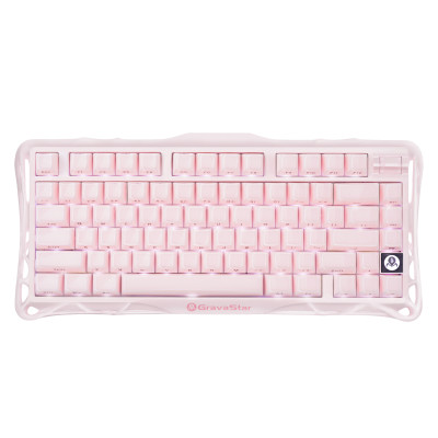 Клавіатура механічна GravaStar Mercury K1 80keys, GravaStar x Kailh Cheery Pink, EN, BT/WL/USB, Sakura Pink