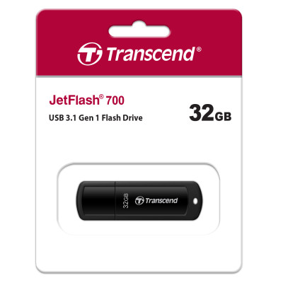 Накопичувач Transcend 32GB USB 3.1 Type-A JetFlash 700 Чорний Накопичувач Transcend 32GB USB 3.1 Type-A JetFlash 700 Чорний