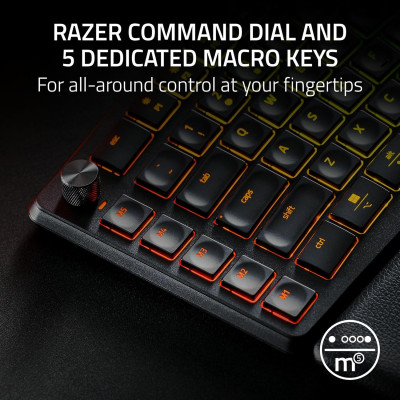 Клавіатура мембранна Razer Pro Type Ergo, 118key, USB-A/WL/BT, EN, RGB, чорний