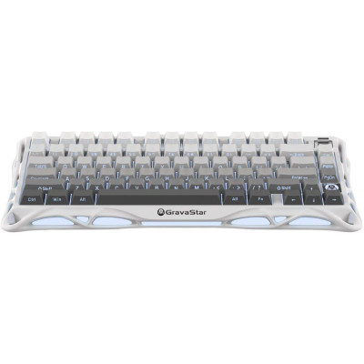 Клавіатура механічна GravaStar Mercury K1 80keys, GravaStar x Kailh Cheery Pink, EN, BT/WL/USB, білий