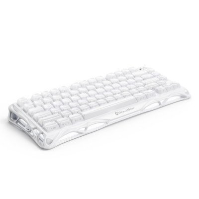 Клавіатура механічна GravaStar Mercury K1 80keys, GravaStar x Kailh Cheery Pink, EN, BT/WL/USB, Opaline White Клавіатура механічна GravaStar Mercury K1 80keys, GravaStar x Kailh Cheery Pink, EN, BT/WL/USB, Opaline White
