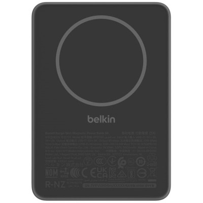 Акумулятор портативний літій-іонний Power Bank Belkin 5000мА·год, Slim Magnetic, чорний