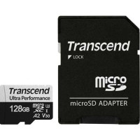 Карта пам'яті Transcend microSD  128GB C10 UHS-I U3 A2 R160/W90MB/s + SD