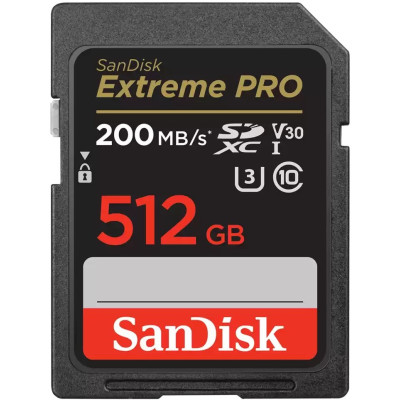 Карта пам'яті SanDisk SD 512GB C10 UHS-I U3 R200/W140MB/s Extreme Pro V30 Карта пам'яті SanDisk SD 512GB C10 UHS-I U3 R200/W140MB/s Extreme Pro V30