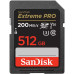 Карта пам'яті SanDisk SD  512GB C10 UHS-I U3 R200/W140MB/s Extreme Pro V30