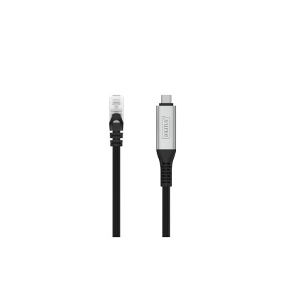 Кабель DIGITUS Ethernet USB-C - RJ45 CAT 6A S/FTP, 1 Gbit/s, 3m, LSZH
