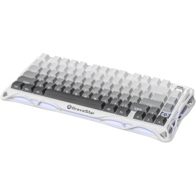 Клавіатура механічна GravaStar Mercury K1 80keys, GravaStar x Kailh Cheery Pink, EN, BT/WL/USB, білий Клавіатура механічна GravaStar Mercury K1 80keys, GravaStar x Kailh Cheery Pink, EN, BT/WL/USB, білий