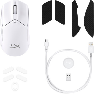 Миша HyperX Pulsefire Haste 2 mini, RGB, USB-A/WL/BT, білий