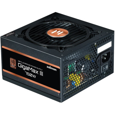 Блок живлення Zalman Gigamax 3  (750W), 88%, 80+ Bronze, 120мм, 1xMB 24pin(20+4), 2xCPU (8pin(4+4)+8pin), 3xMolex, 6xSATA, 4xPCIe 8pin(6+2), 1xPCIe GEN5 16pin, Semi Modular