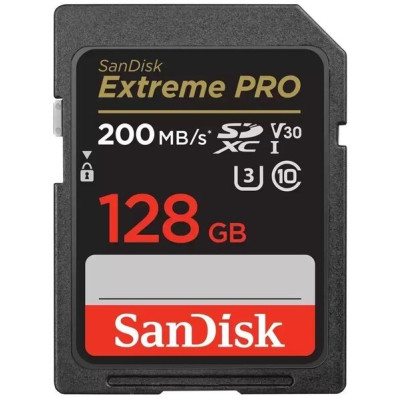 Карта пам'яті SanDisk SD 128GB C10 UHS-I U3 R200/W90MB/s Extreme Pro V30 Карта пам'яті SanDisk SD 128GB C10 UHS-I U3 R200/W90MB/s Extreme Pro V30