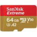 Карта пам'яті SanDisk microSD 64GB C10 UHS-I U3 R170/W80MB/s Extreme V30 + SD Карта пам'яті SanDisk microSD 64GB C10 UHS-I U3 R170/W80MB/s Extreme V30 + SD