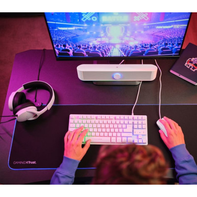 Акустична система Trust GXT 619 Thorne Саундбар, USB/AUX, RGB, білий Акустична система Trust GXT 619 Thorne Саундбар, USB/AUX, RGB, білий