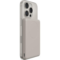 Акумулятор портативний літій-іонний Power Bank Belkin 5000мА·год, 15Вт/Qi2 7.5Вт, Slim Magnetic Ring, пісочний