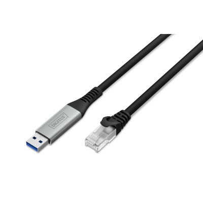 Кабель DIGITUS Ethernet USB-A - RJ45 CAT 6A S/FTP, 1 Gbit/s, 3m, LSZH