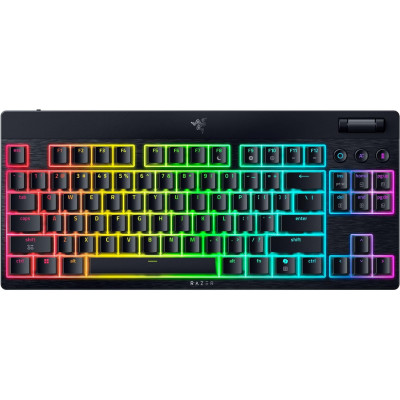 Клавіатура механічна Razer BlackWidow V4 Low-profile TKL HyperSpeed, 87key, Green Switch, USB-A/WL/BT, EN, RGB, чорний