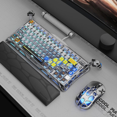 Клавіатура механічна GravaStar Mercury K1 Pro 80keys, GravaStar x Kailh Speedy Mint, BT/WL/USB, RGB, Interstellar Silver